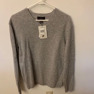 Brand New Black Brown 100% Lambswool Sweater- M